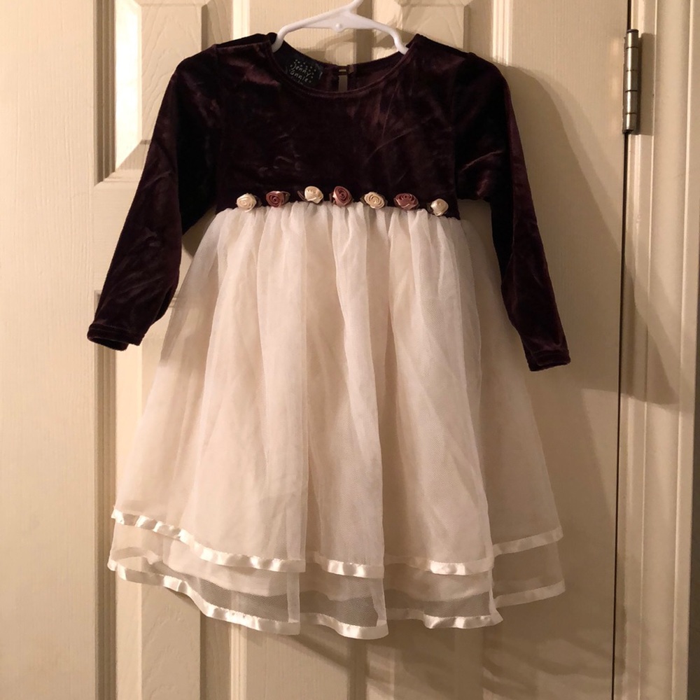 Jenny Annie Dots Brown Long Sleeve Dress Sz 2T